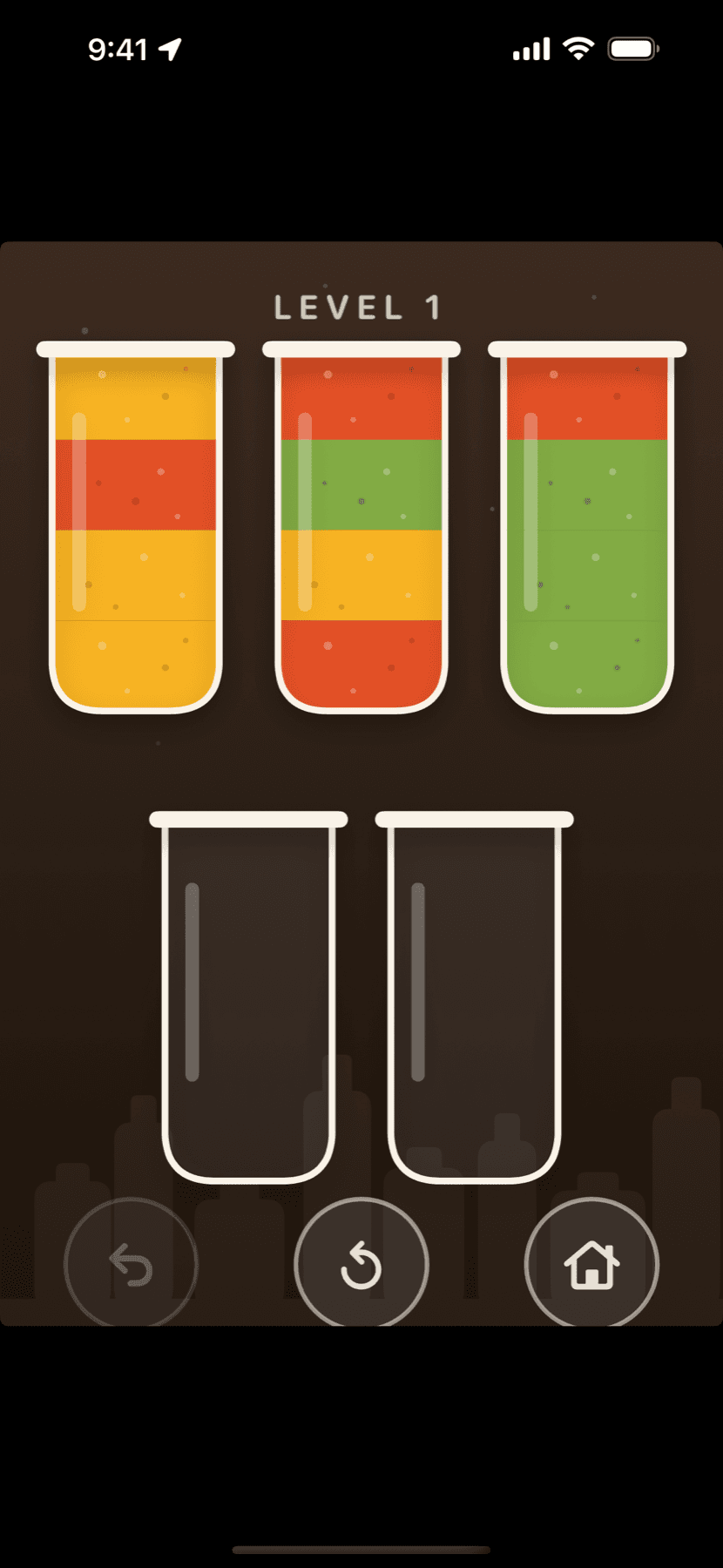 Spice Sort level with colorful layered spices inside glass jars